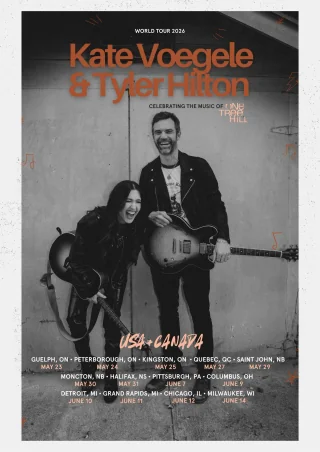 Kate Voegele and Tyler Hilton 2026 world tour poster